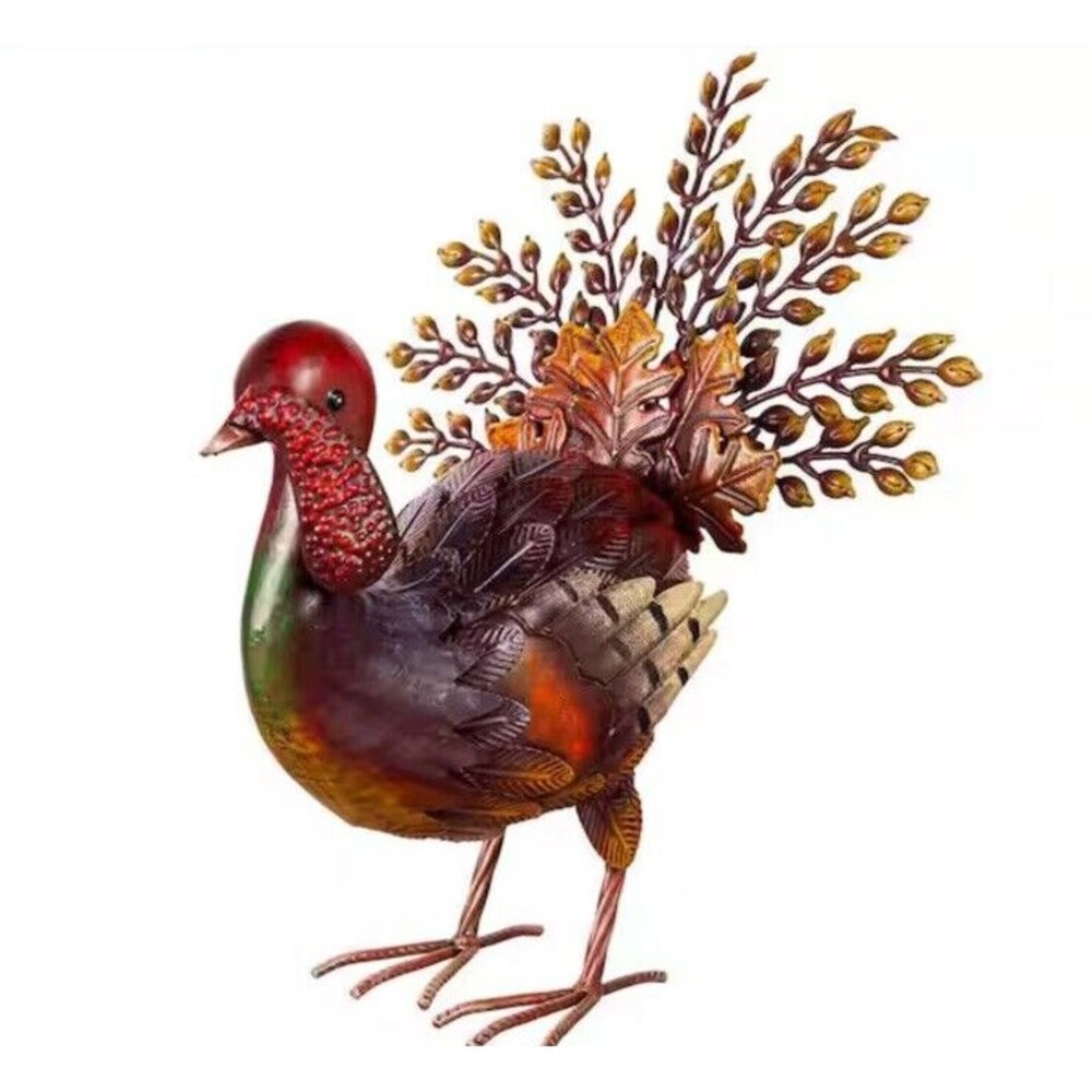 Turkey Metal Art Sculpture Decor Thanksgiving Gobble heavy tall